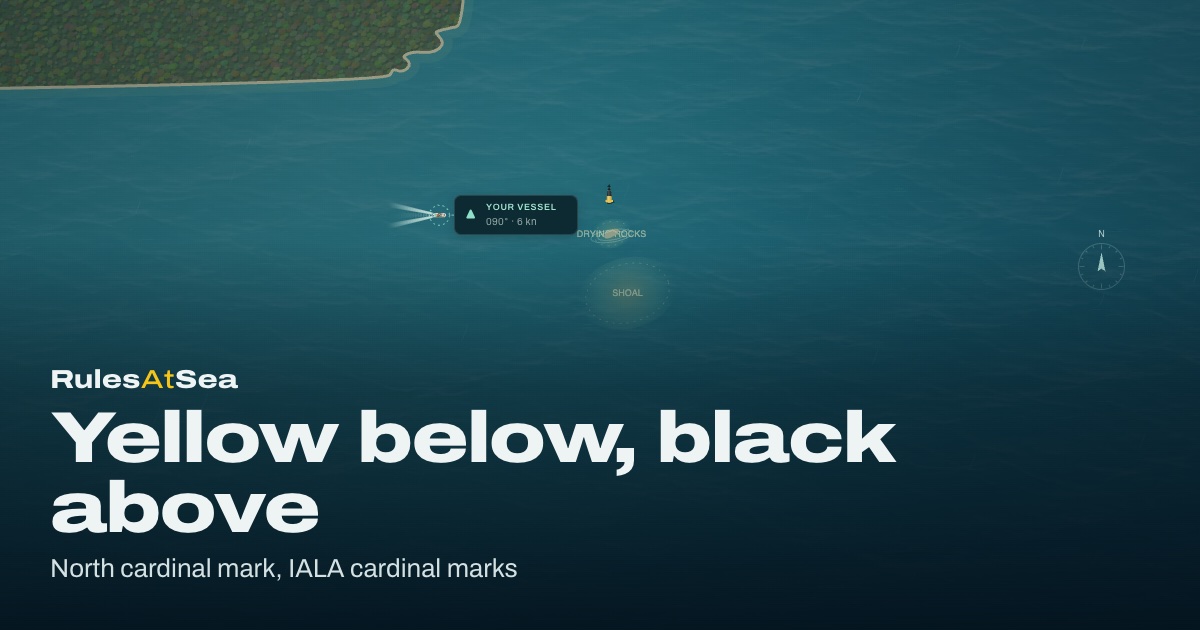 Yellow below, black above: an original RulesAtSea simulator scene.